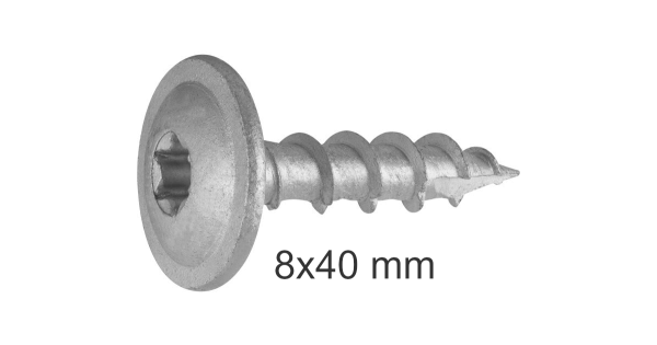 Pfostenschraube verzinkt 8x40 mm (8 St./Beutel)