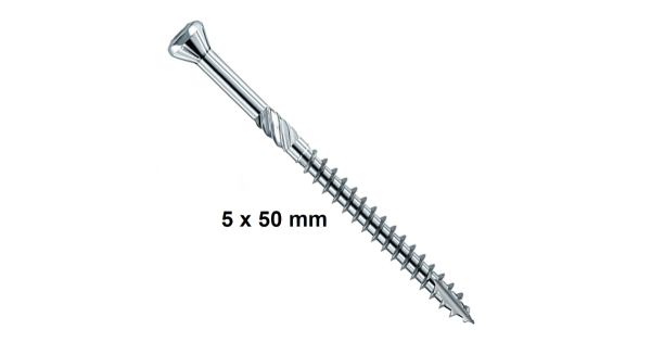 Terrassenschraube mit Senkkopf 5 x 50 mm Edelstahl - 100 Stück