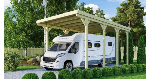 Karibu Caravan Carport mit PVC Dacheindeckung