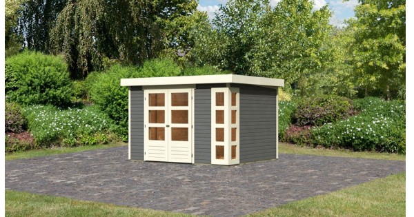 Karibu 19mm Gartenhaus Kerko 5 Terragrau 302x246cm